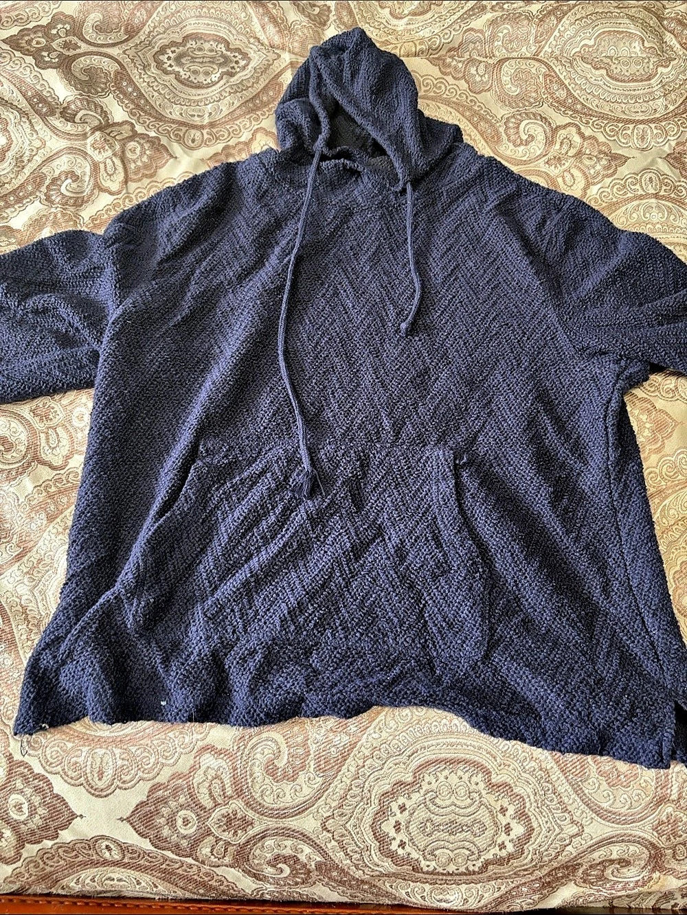 True Craft Hooded Sweater in Blue Size Large